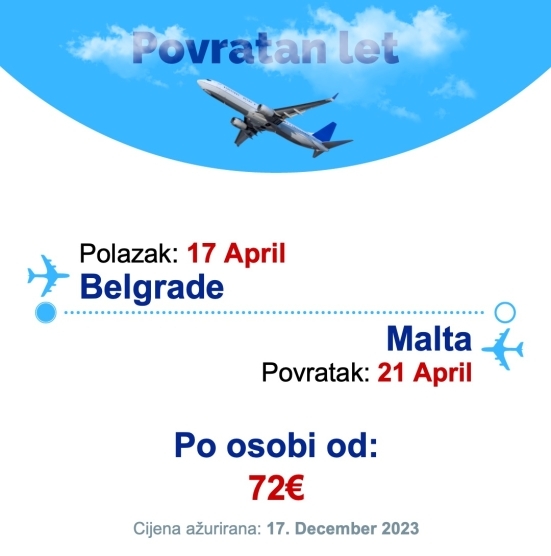 17 April - 21 April | Belgrade - Malta