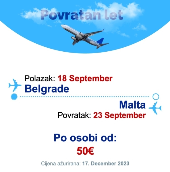 18 September - 23 September | Belgrade - Malta