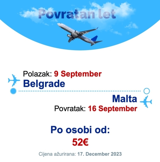 9 September - 16 September | Belgrade - Malta