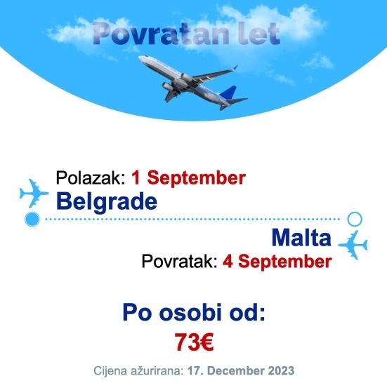 1 September - 4 September | Belgrade - Malta