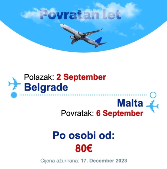 2 September - 6 September | Belgrade - Malta