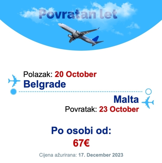 20 October - 23 October | Belgrade - Malta