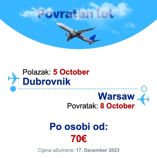 5 October - 8 October | Dubrovnik - Warsaw