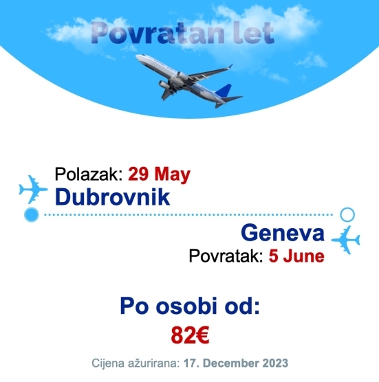 29 May - 5 June | Dubrovnik - Geneva