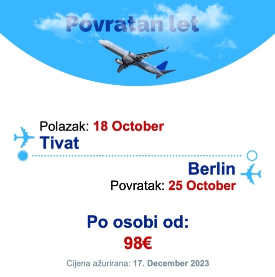 18 October - 25 October | Tivat - Berlin
