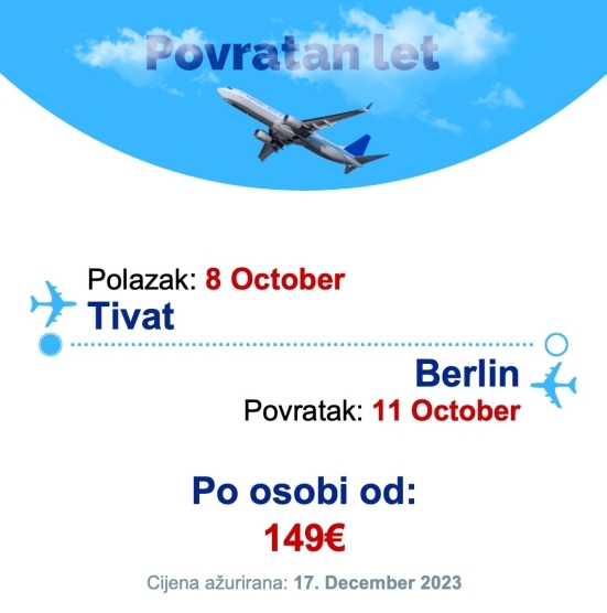 8 October - 11 October | Tivat - Berlin