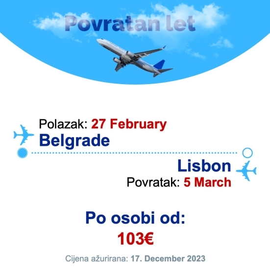 27 February - 5 March | Belgrade - Lisbon