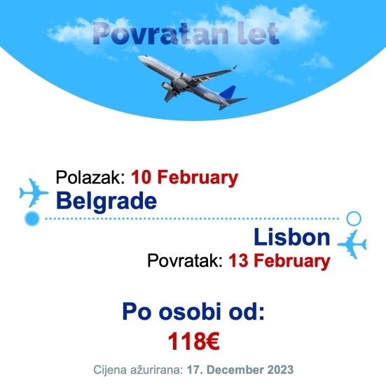 10 February - 13 February | Belgrade - Lisbon
