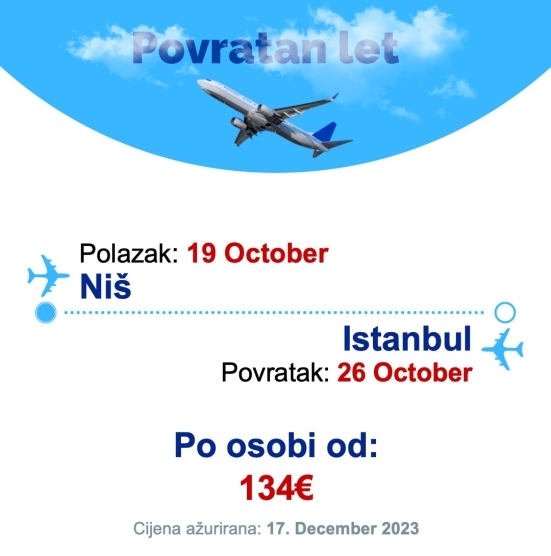 19 October - 26 October | Niš - Istanbul