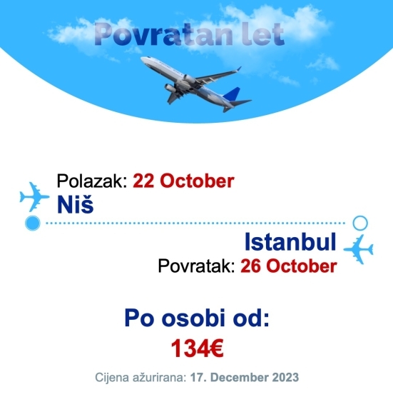 22 October - 26 October | Niš - Istanbul