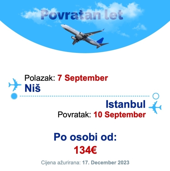 7 September - 10 September | Niš - Istanbul