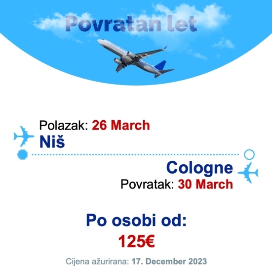 26 March - 30 March | Niš - Cologne