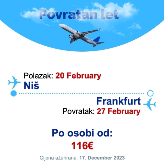 20 February - 27 February | Niš - Frankfurt