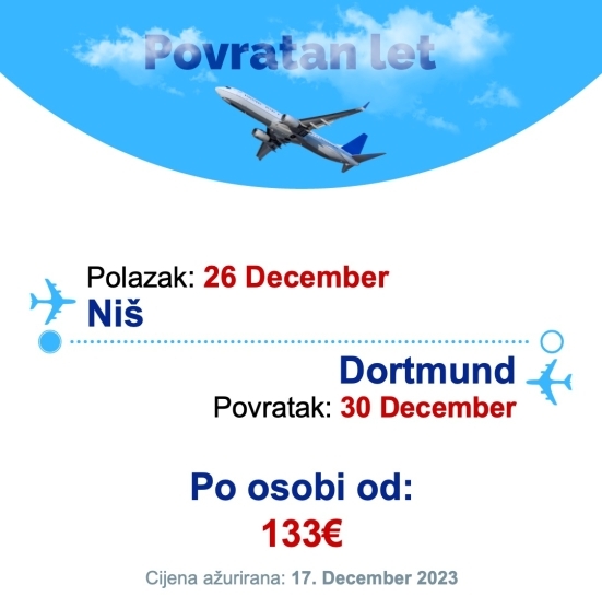 26 December - 30 December | Niš - Dortmund