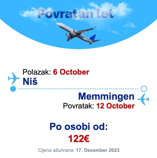 6 October - 12 October | Niš - Memmingen