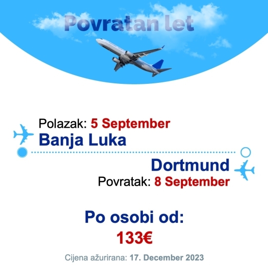 5 September - 8 September | Banja Luka - Dortmund