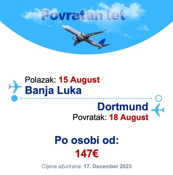 15 August - 18 August | Banja Luka - Dortmund