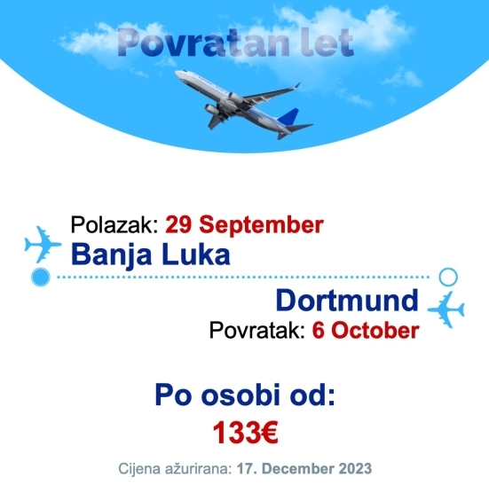 29 September - 6 October | Banja Luka - Dortmund