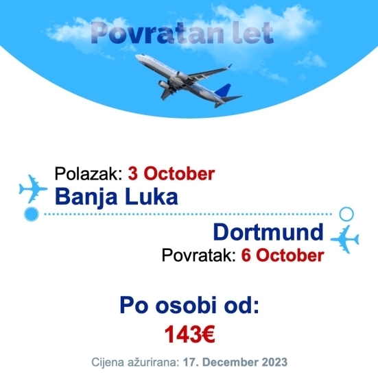 3 October - 6 October | Banja Luka - Dortmund
