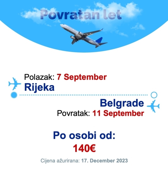 7 September - 11 September | Rijeka - Belgrade