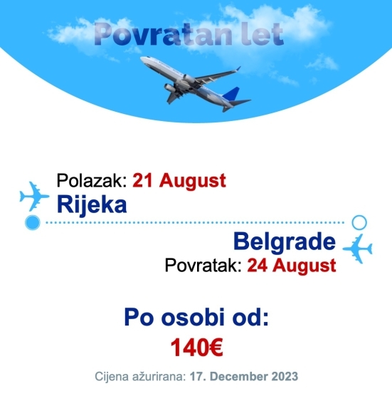 21 August - 24 August | Rijeka - Belgrade