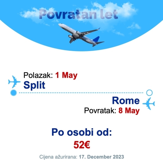 1 May - 8 May | Split - Rome
