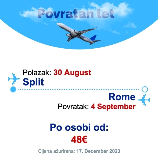 30 August - 4 September | Split - Rome