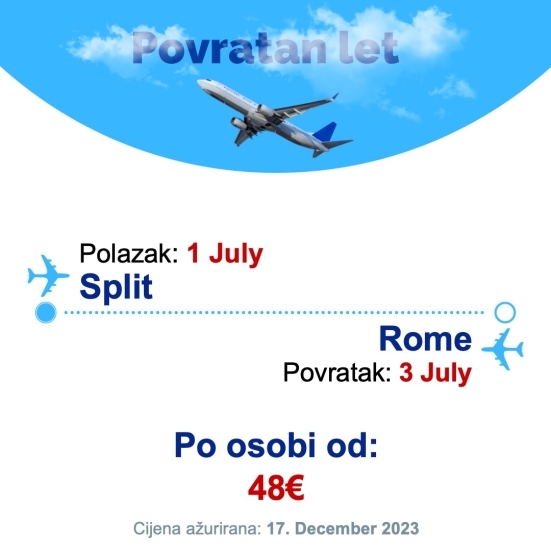 1 July - 3 July | Split - Rome