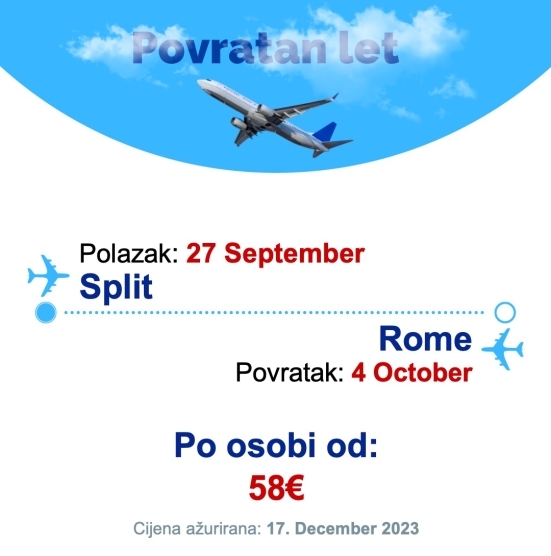 27 September - 4 October | Split - Rome