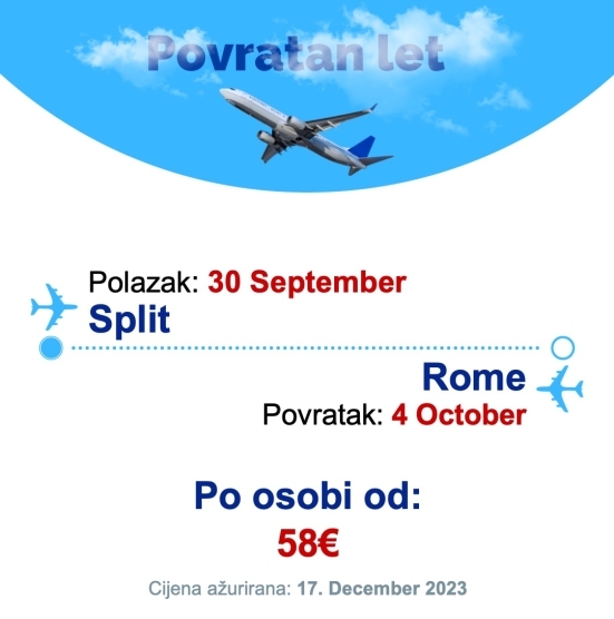 30 September - 4 October | Split - Rome