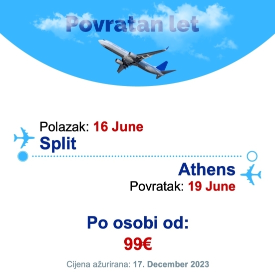 16 June - 19 June | Split - Athens