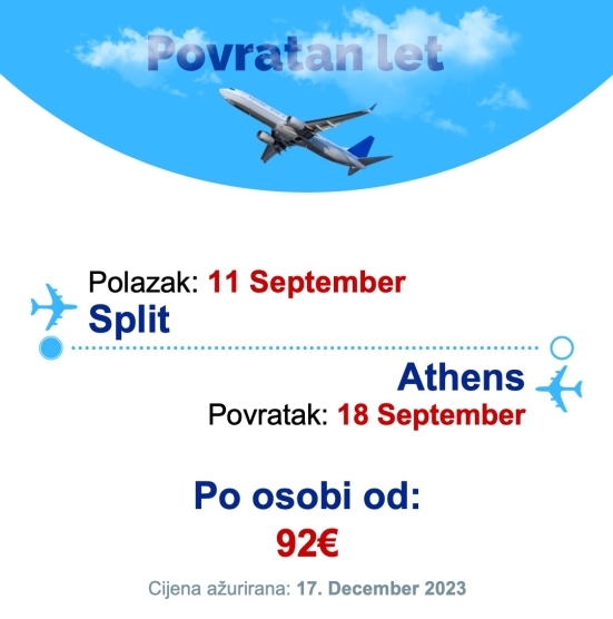11 September - 18 September | Split - Athens