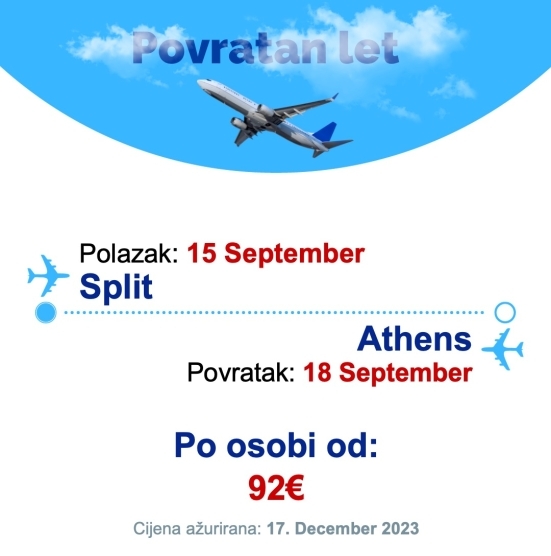 15 September - 18 September | Split - Athens