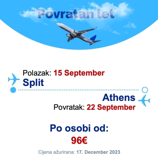 15 September - 22 September | Split - Athens