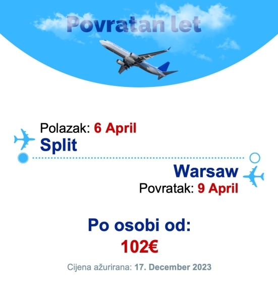 6 April - 9 April | Split - Warsaw