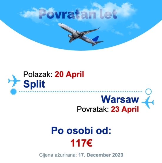 20 April - 23 April | Split - Warsaw