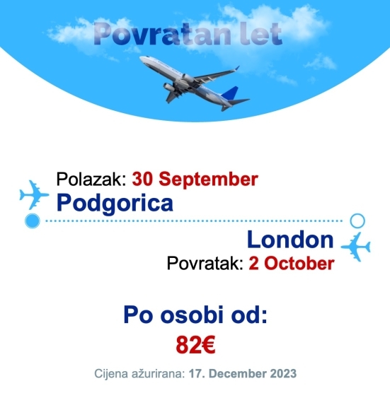 30 September - 2 October | Podgorica - London