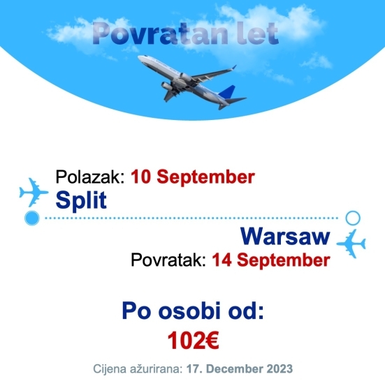10 September - 14 September | Split - Warsaw