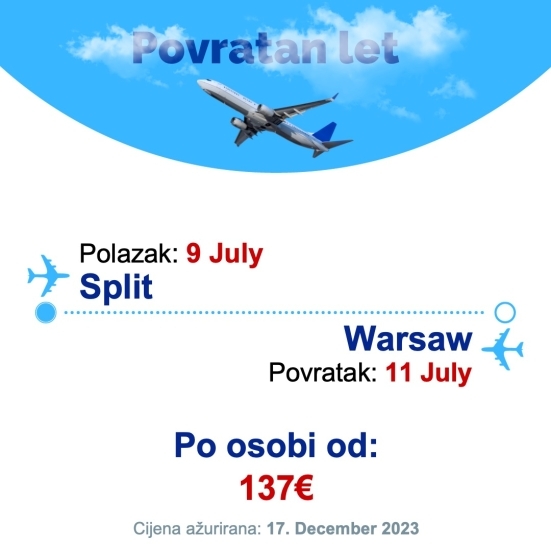 9 July - 11 July | Split - Warsaw