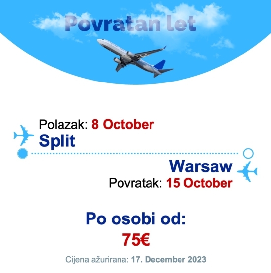 8 October - 15 October | Split - Warsaw
