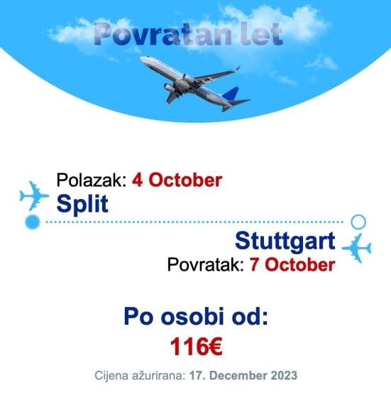 4 October - 7 October | Split - Stuttgart