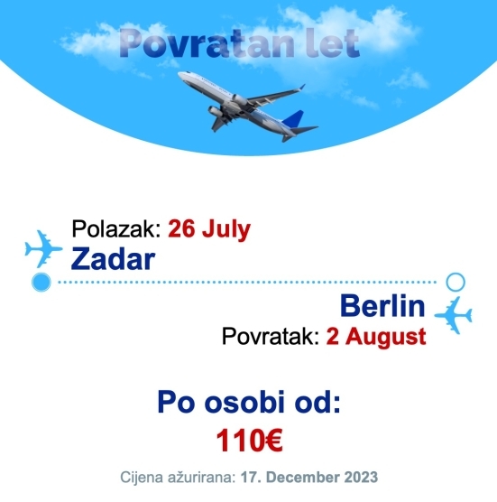 26 July - 2 August | Zadar - Berlin