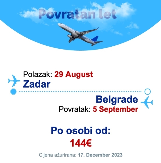 29 August - 5 September | Zadar - Belgrade