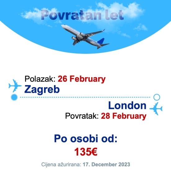 26 February - 28 February | Zagreb - London