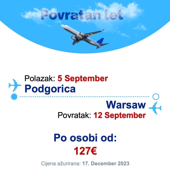 5 September - 12 September | Podgorica - Warsaw