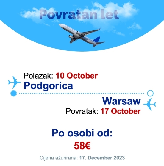 10 October - 17 October | Podgorica - Warsaw