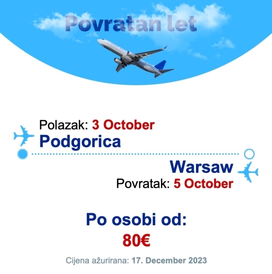 3 October - 5 October | Podgorica - Warsaw