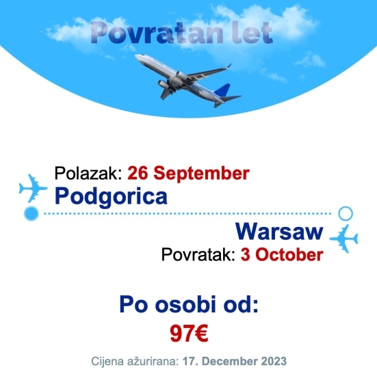 26 September - 3 October | Podgorica - Warsaw