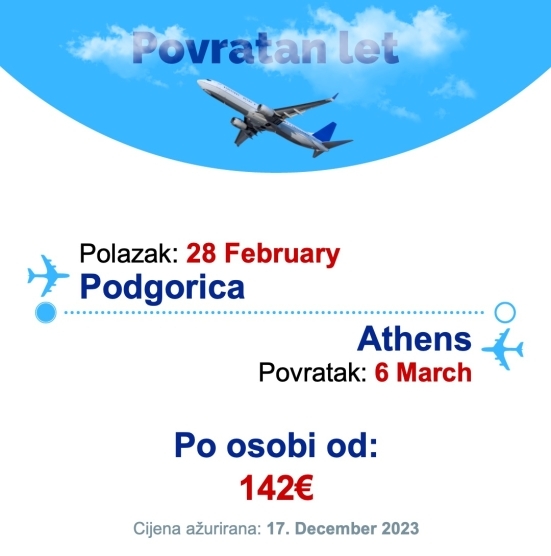28 February - 6 March | Podgorica - Athens