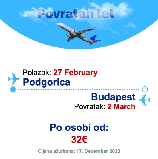 27 February - 2 March | Podgorica - Budapest